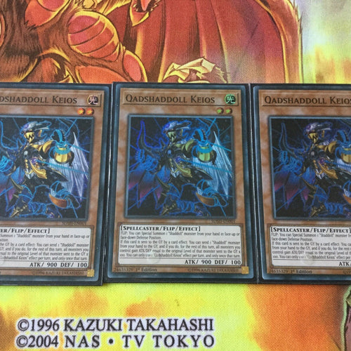 SDSH-EN001 3x Super Rare Oadshaddoll Keios 1st Edition! Yugioh