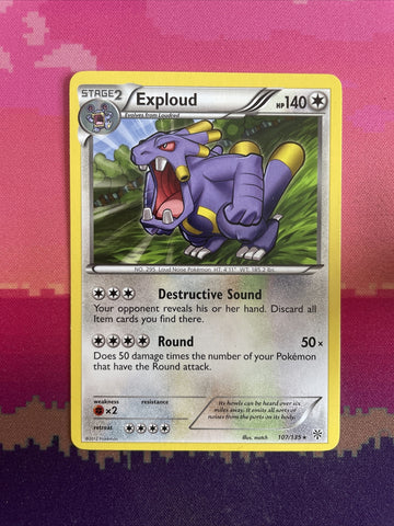 Pokemon Card Exploud Plasma Storm Rare 107/135 Near Mint