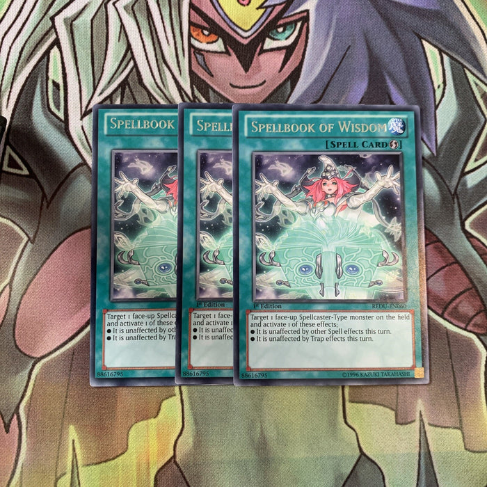 REDU-EN060 x3 Spellbook of Wisdom Rare Excellent Condition Yugioh