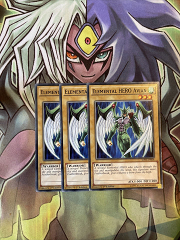 SDHS-EN006 x3 Elemental HERO Avian Common Excellent Condition Yugioh