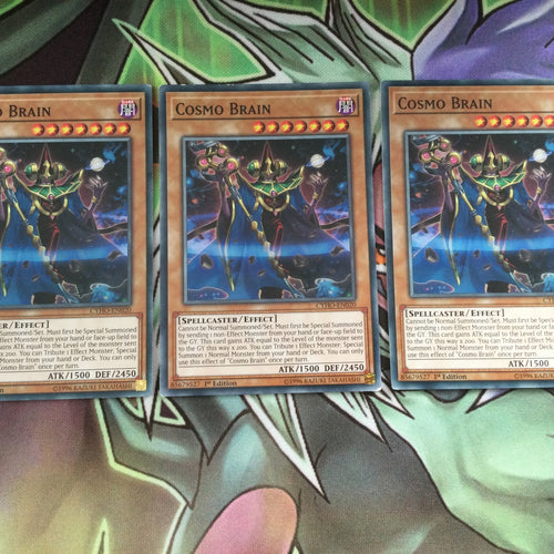 CYHO-EN020 3X YUGIOH COSMO BRAIN 1st EDITION COMMON CARDS NEAR MINT