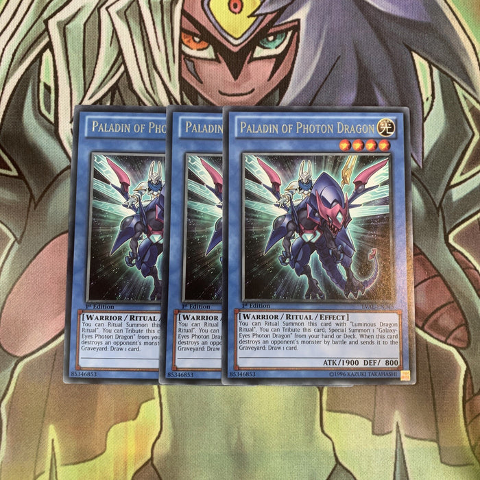 LVAL-EN045 x3 Paladin of Photon Dragon Rare Excellent Condition Yugioh