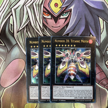 DUSA-EN013 x3 Number 28: Titanic Moth Ultra Rare Excellent Condition Yugioh