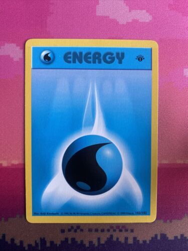 Pokemon Card Water Energy Shadowless Base Set 1st Edition 102/102 Near Mint