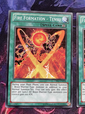 CBLZ-EN058 x3 Fire Formation - Tensu - Common - Unlimited Edition Yugioh (back)