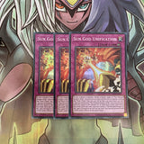 LED7-EN007 x3 Sun God Unification Super Rare Excellent Condition Yugioh