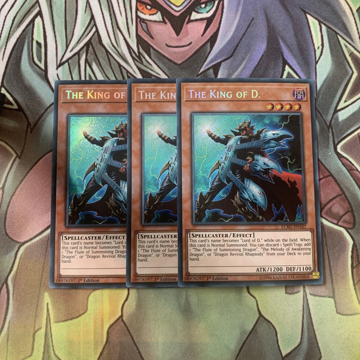 LCKC-EN107 x3 The King of D. Secret Rare Excellent Condition Yugioh