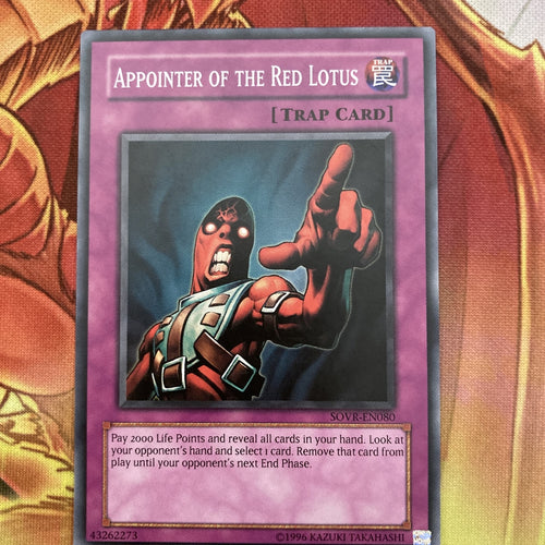 SOVR-EN080 Appointer of the Red Lotus Yugioh Card