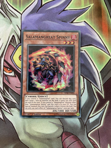 SDSB-EN004 Salamangreat Spinny Super Rare 1st Edition NM Yugioh Card