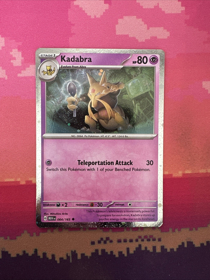 Pokemon Card Kadabra Scarlet & Violet 151 Cosmo Holo 064/165 Near Mint