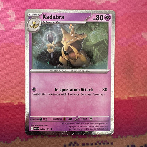Pokemon Card Kadabra Scarlet & Violet 151 Cosmo Holo 064/165 Near Mint