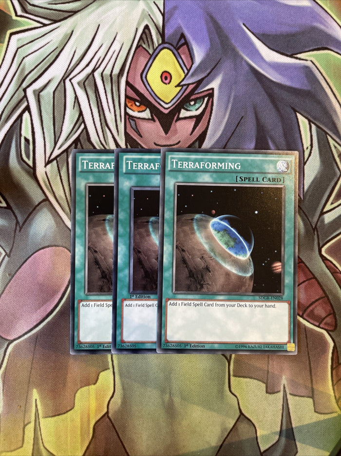 SDGR-EN028 x3 Terraforming Common Excellent Condition Yugioh