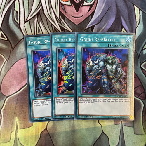 COTD-EN054 x3 Gouki Re-Match Super Rare Excellent Condition Yugioh