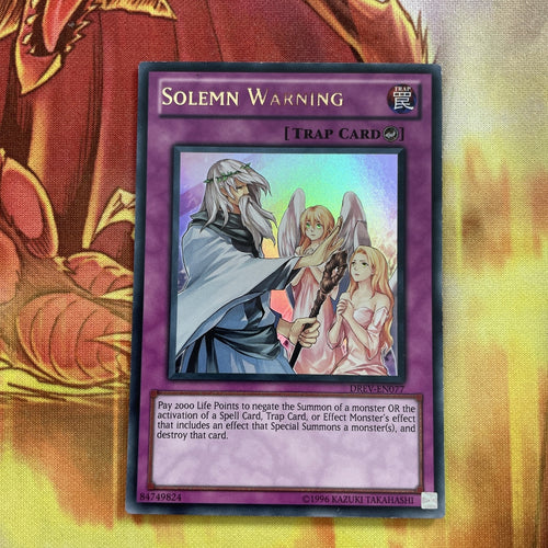 DREV-EN077 Solemn Warning Ultra Rare Yugioh Card Duelist Revolution LP