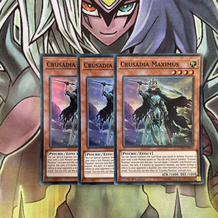 CYHO-EN010 x3 Crusadia Maximus Super Rare Excellent Condition Yugioh