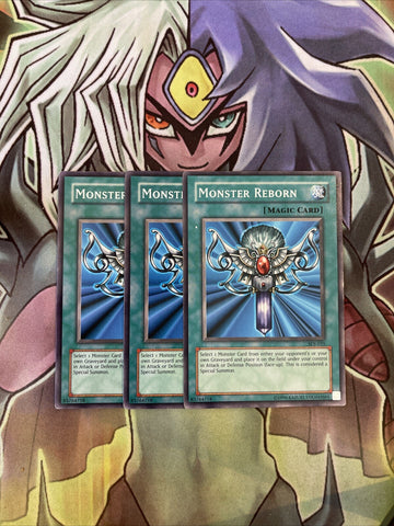 SDJ-035 x3 Monster Reborn Common Excellent Condition Yugioh