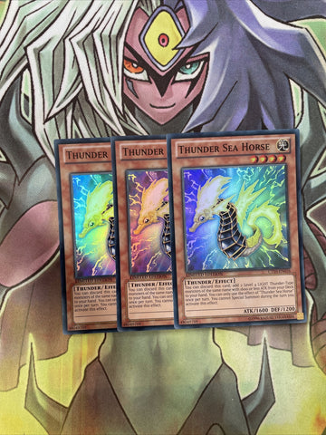 CT10-EN016 x3 Thunder Sea Horse Super Rare Excellent Condition Yugioh