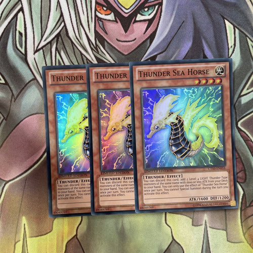 CT10-EN016 x3 Thunder Sea Horse Super Rare Excellent Condition Yugioh
