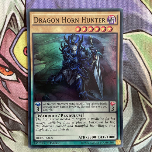 DUEA-EN000 Dragon Horn Hunter Super Rare 1st Edition NM Yugioh Card