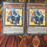 LCGX-EN159 x3 Crystal Beast Amber Mammoth Common Unlimited Playset Yugioh NM
