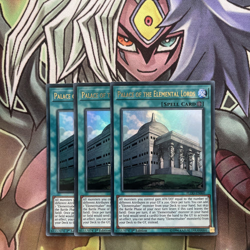 FLOD-EN060 x3 Palace of the Elemental Lords Ultra RareExcellent Condition Yugioh