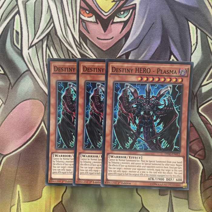 DESO-EN012 x3 Destiny HERO - Plasma Super Rare Excellent Condition Yugioh