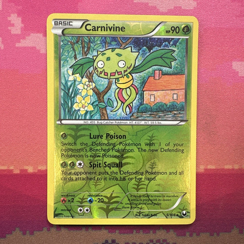 Pokemon Card Carvnivine Dark Explorers Reverse Holo Rare 5/108 Near Mint