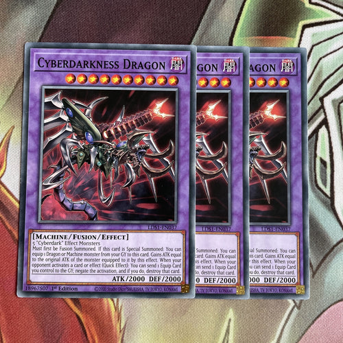 LDS1-EN037 x3 Cyberdarkness Dragon YuGiOh Playset