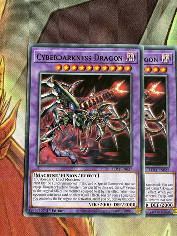 LDS1-EN037 x3 Cyberdarkness Dragon YuGiOh Playset (back)