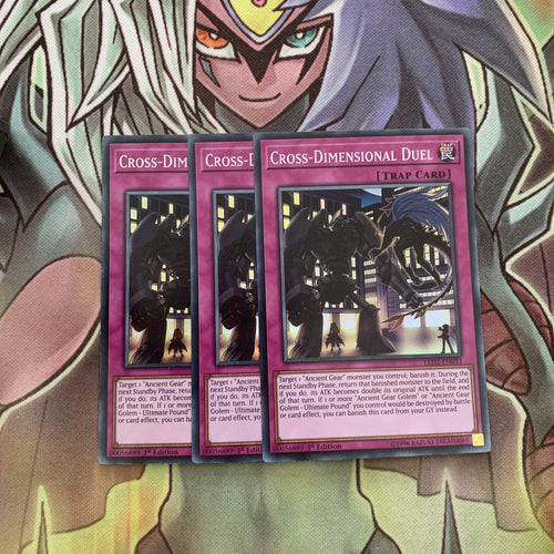 LED2-EN033 x3 Cross-Dimensional Duel Super Rare Excellent Condition Yugioh