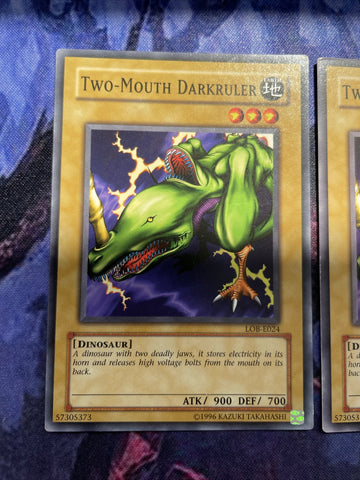 LOB-E024 x3 Two-Mouth Darkruler common Yugioh (back)