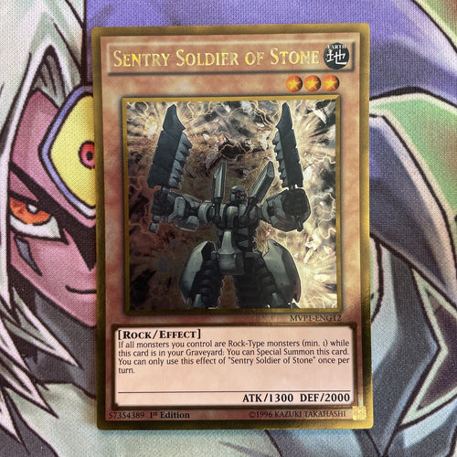 MVP1-ENG12 Sentry Soldier Of Stone Gold Rare 1st Edition NM Yugioh Card