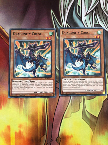 CYHO-EN017 Yugioh :3x DRAGUNITY COUSE - Common Card - 1st Edition (back)
