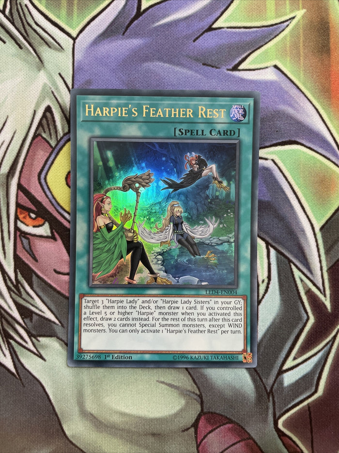 LED4-EN000 Harpie's Feather Storm Super Rare 1st Edition NM Yugioh Card