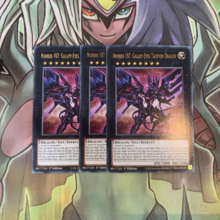 MAGO-EN062 x3 Number 107: Galaxy-Eyes Tachyon Dragon Excellent Condition Yugioh