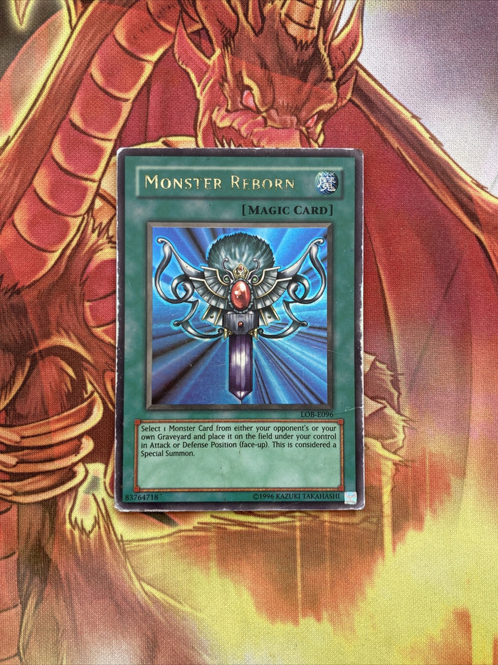LOB-E096 Monster Reborn - Unlimited Edition - HEAVY PLAY Yugioh
