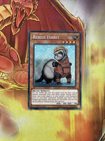 MP18 EN054 Rescue Ferret Secret Rare 1st Edition Yugioh