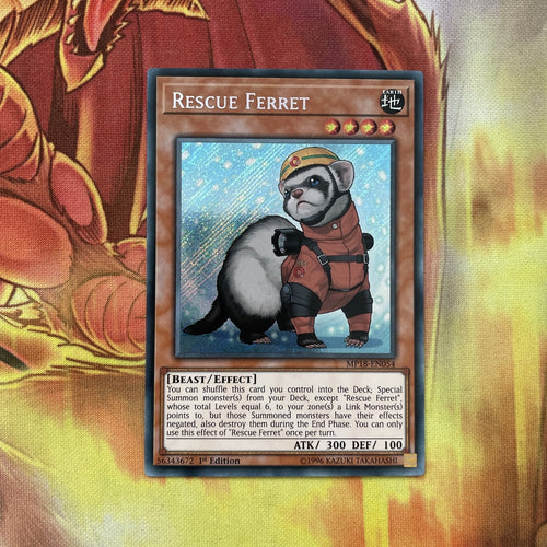 MP18 EN054 Rescue Ferret Secret Rare 1st Edition Yugioh