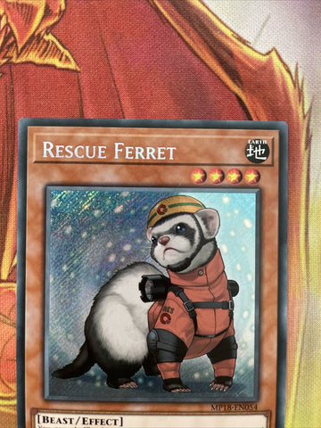 MP18 EN054 Rescue Ferret Secret Rare 1st Edition Yugioh (back)