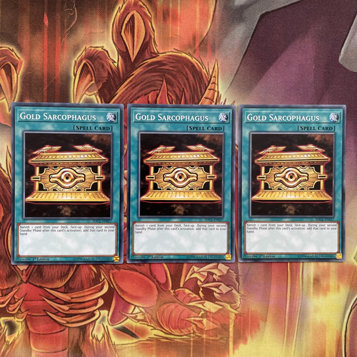 SDCL-EN027 x3 Gold Sarcophagus 1st Edition NEW YuGiOh