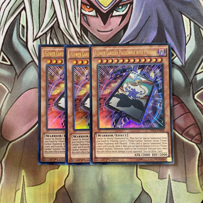 DRL3-EN038 x3 Flower Cardian Paulownia with Phoenix Ultra Excellent Yugioh