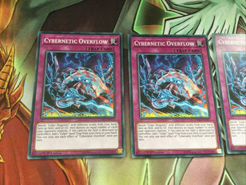 CYHO-EN073 Yugioh- 3x Cybernetic Overflow - 1st Edition - Playset (back)