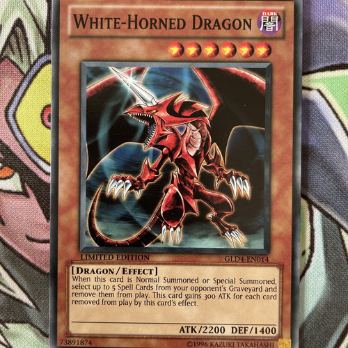 GLD4-EN014 White-Horned Dragon Common Limited Edition Yugioh Card Near Mint