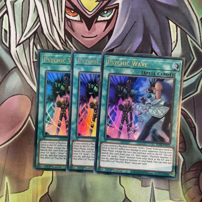 BLAR-EN015 x3 Psychic Wave Ultra Rare Excellent Condition Yugioh