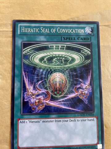 Hieratic Seal Of Convocation GAOV-EN056 MIXED Edition Rare Yugioh Card NM (back)