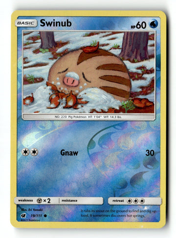 Pokemon Card Swinub Reverse Holo LP SM - Crimson Invasion 19/111