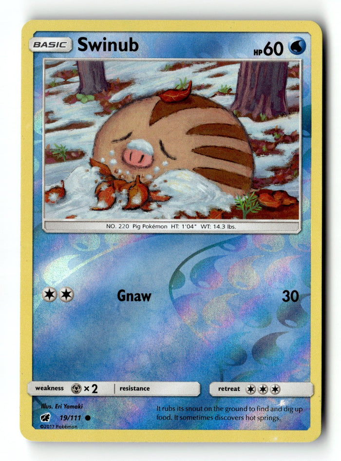 Pokemon Card Swinub Reverse Holo LP SM - Crimson Invasion 19/111