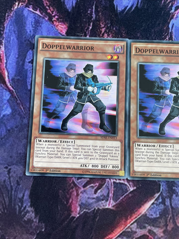 SDSE-EN013 x3 Doppelwarrior 1st edition Mint YuGiOh Card (back)