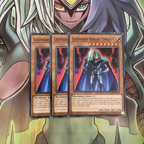LEDD-ENA07 x3 Legendary Knight Timaeus Common Excellent Condition Yugioh