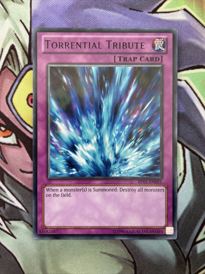 BP01-EN051 Torrential Tribute Black Rare UNL Edition Near Mint Condition Yugioh
